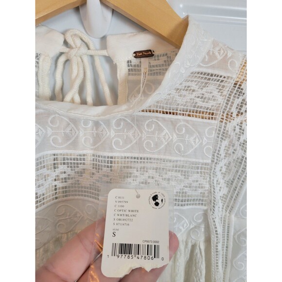NWT Free People It Takes Two Peasant Lace Top Size S - Picture 4 of 9